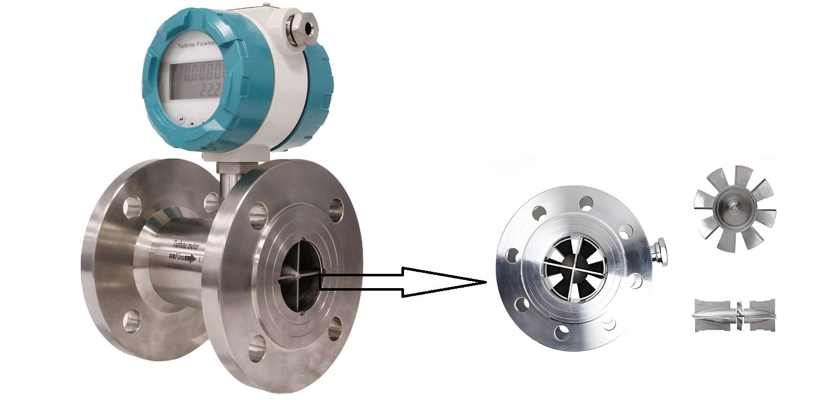 مقياس تدفق التوربينات للنفط turbine flow meter for oil